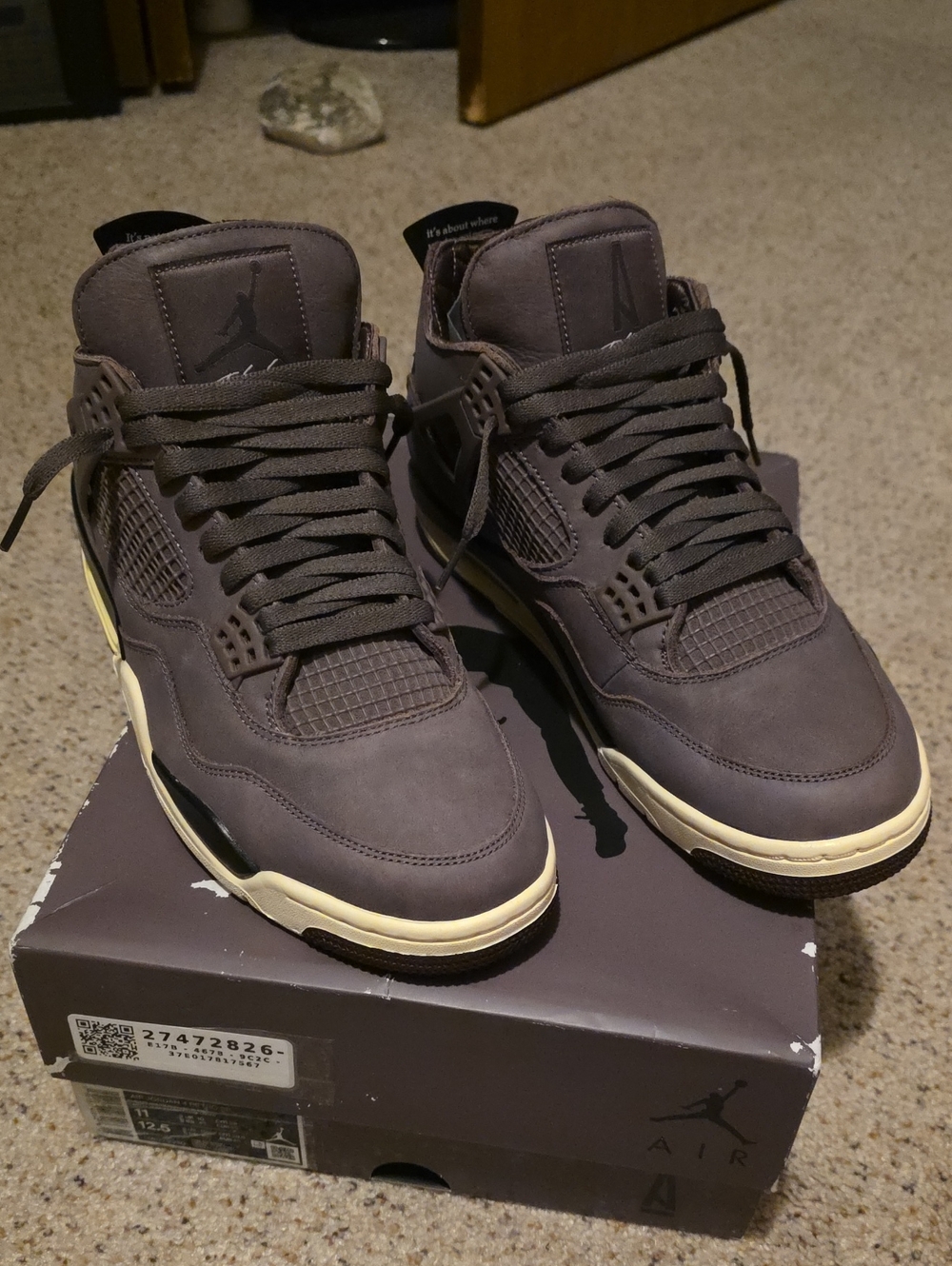 Jordan Men’s Sneakers — Dark Brown with Cream Accents
